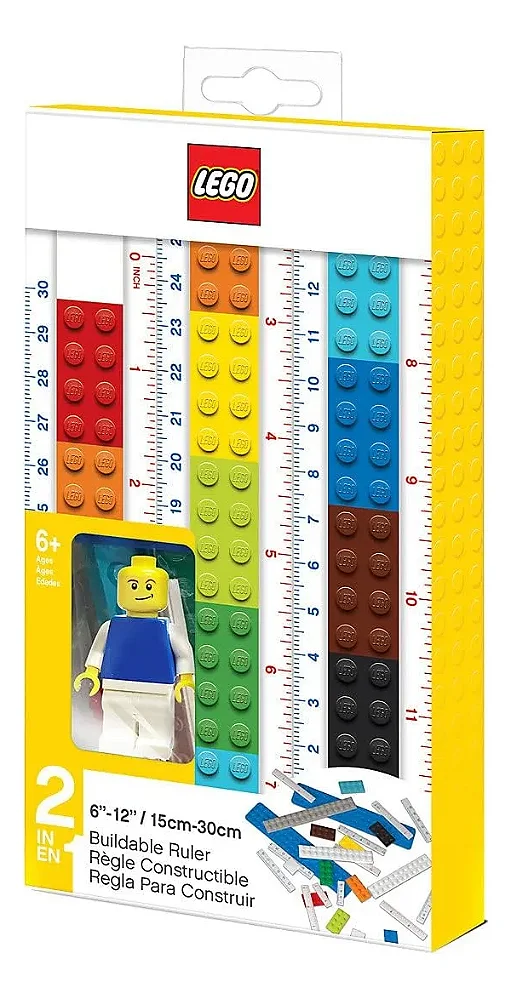 REGUA PLASTICA LEGO COM MINI FIGURA
