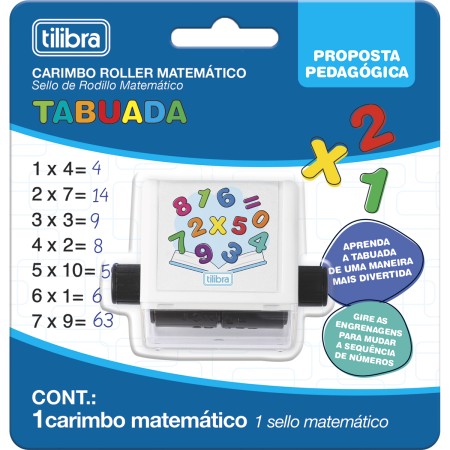 CARIMBO ROLLER MATEMÁTICA TABUADA TILIBRA