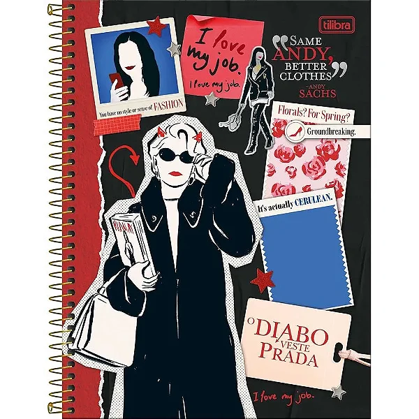 CADERNO UNIVERSITARIO DIABO VESTE PRADA 1 MATERIA