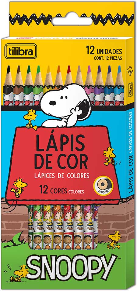 LAPIS DE COR SNOOPY 12 CORES - TILIBRA
