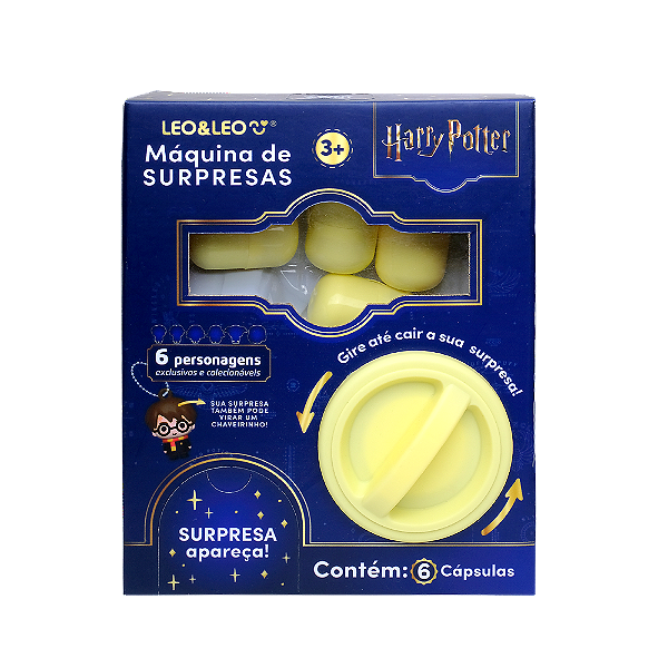 MAQUINA DE SURPRESAS HARRY POTTER COM 6 PERSONAGENS - LEONORA