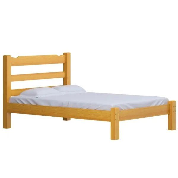 Cama de Casal Esmeralda de Madeira Maciça Reforçada Cerejeira