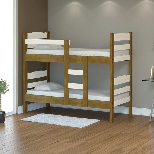 Beliche de Madeira Maciça Reforçada Robusta Imbuia/Branco