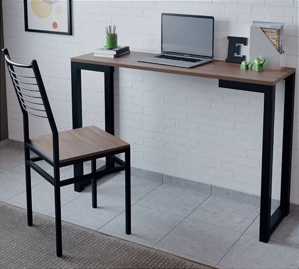 Mesa Para Computador Estudos + Cadeira Leblon Tampo 100% MDF