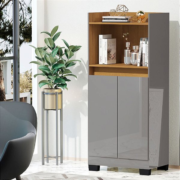 Armario de Escritorio Baixo 2 Portas Onix e Mel Jet