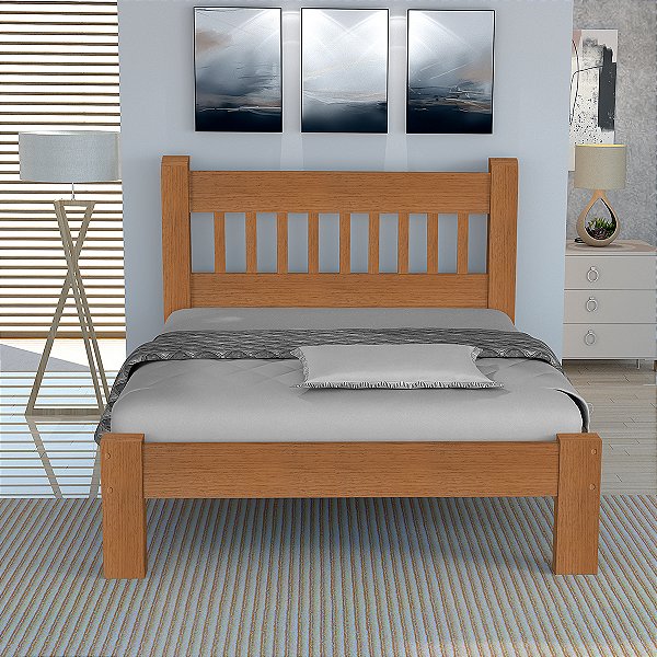 Cama Queen Size Casal Luxo de Madeira Maciça Cedro Tauari Imbuia