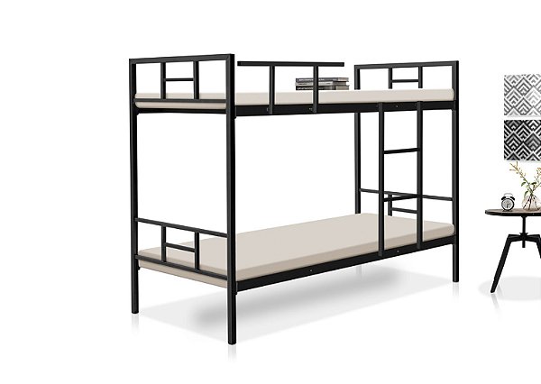 Beliche de Aço Reforçado Solteiro Pelaio Cristal Preta