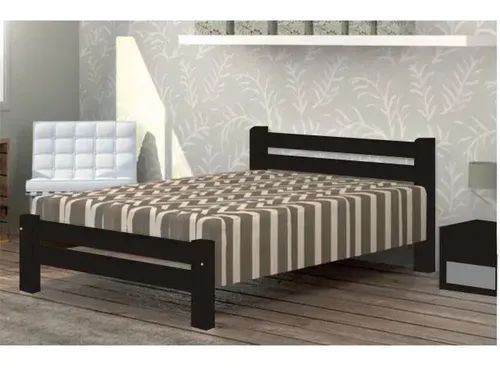Cama Queen Size Piazza de Madeira Maciça Angelim Pedra/Tauari - Tabaco