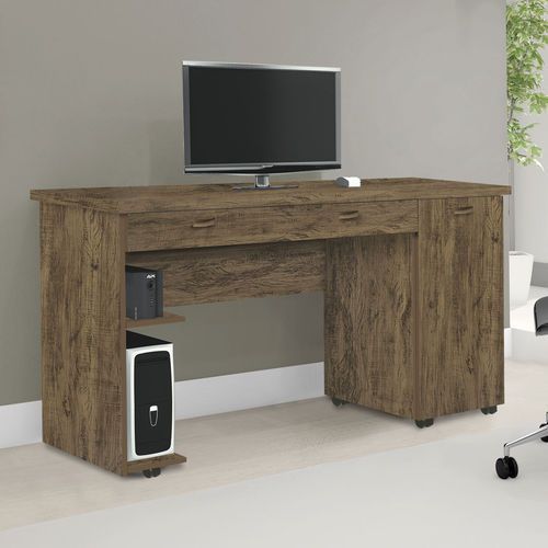 Escrivaninha Mesa Para Computador Quarto Escritório Ariel Amêndoa