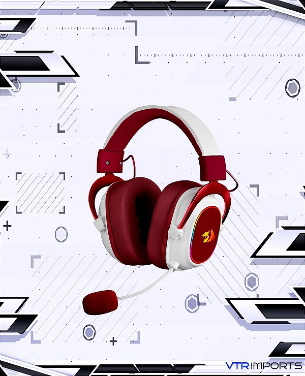 PRONTA ENTREGA) Headset Redragon H510 Zeus X, RGB 7.1, PC/PS4 (Vermelho e  Branco) - VTR Imports
