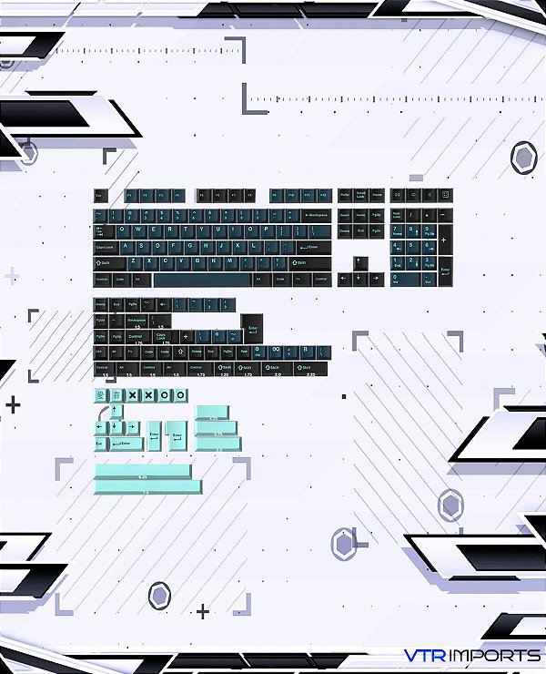 (PRONTA ENTREGA) Keycaps Monster PBT 173 Teclas (Teclado Full Size)