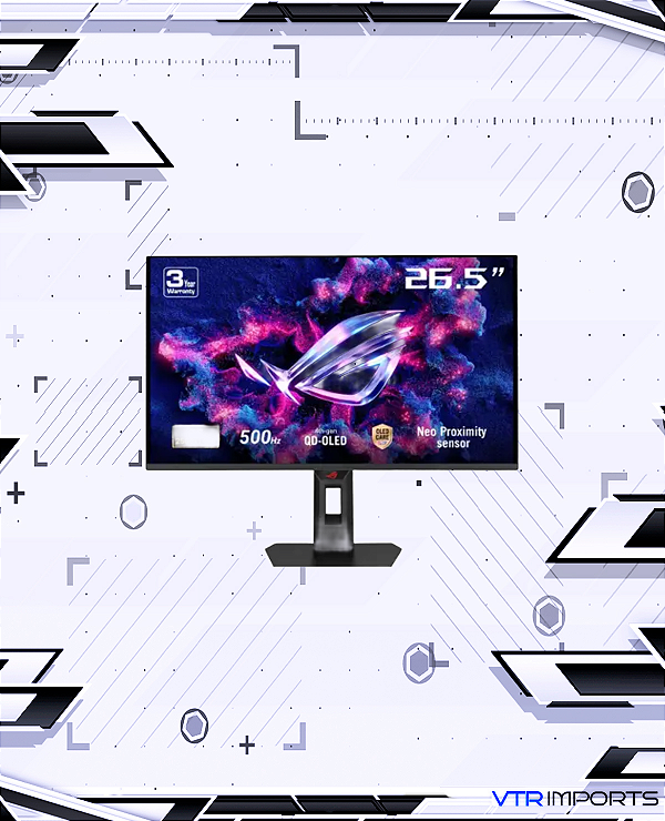 (ENCOMENDA) Monitor Gamer ASUS - ROG Strix 27" 2K OLED 500Hz 0.03ms (HDMI, DisplayPort)