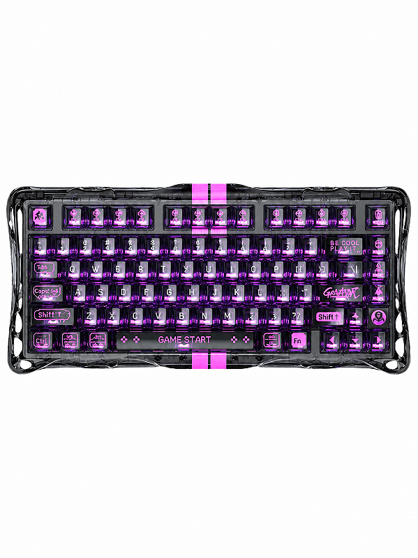 Teclado Mecânico Gravastar Mercury V75 LITE - Transparent Black