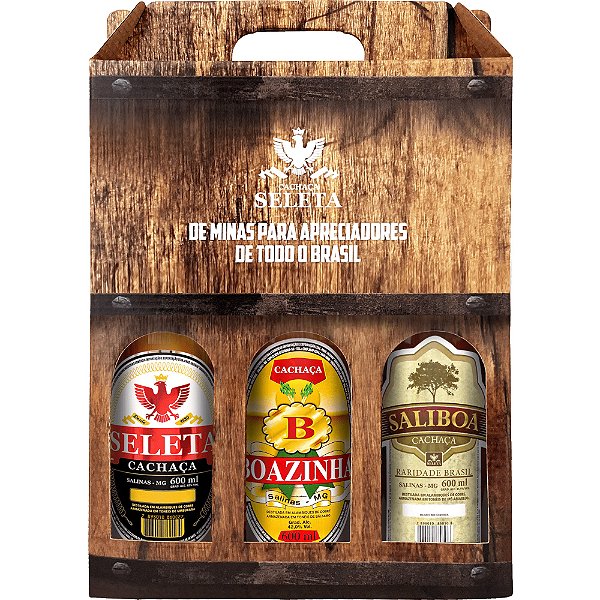 Kit Cachaça Seleta 600 Ml 3x1