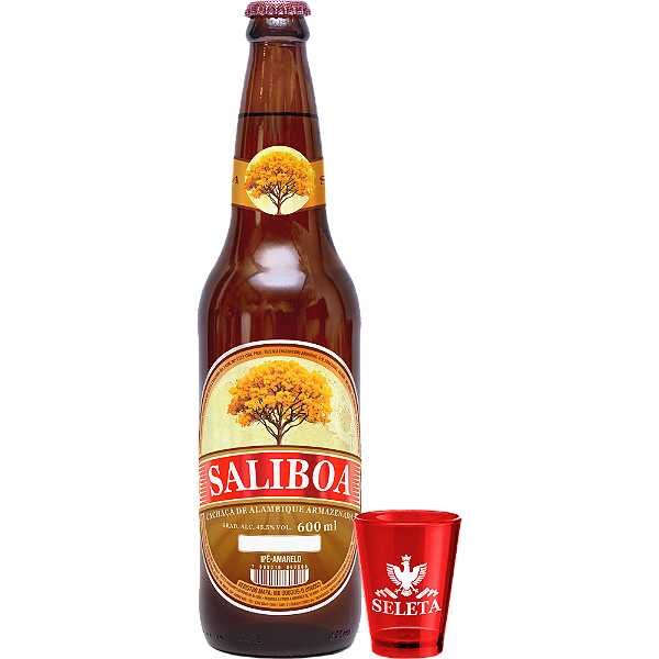 Cachaça Saliboa 600 Ml - Rótulo Novo + Copo Shot 60 Ml