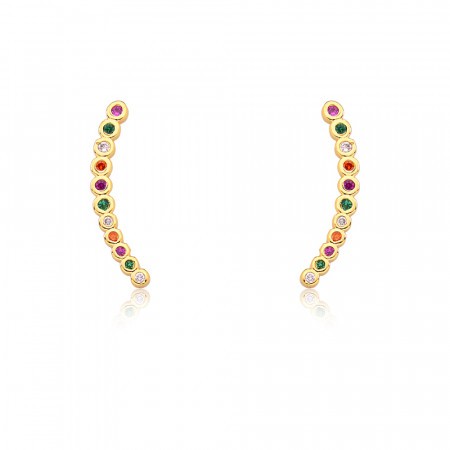 Brinco ear cuff circulozinhos Rainbow