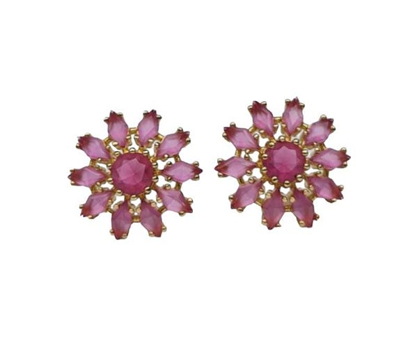 Brinco flor zircônias