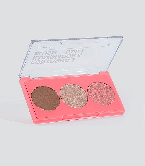 PALETA DE CONTORNO, ILUMINADOR E BLUSH PELE DE MILHÕES 2 DAILUS