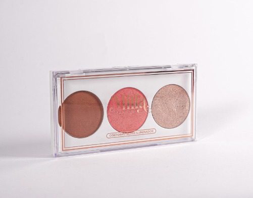 PALETA DE CONTORNO, ILUMINADOR E BLUSH MILLA MAKEUP