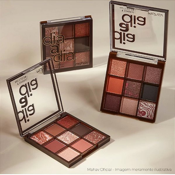 PALETA DE SOMBRAS 9 CORES DIA A DIA MAHAV