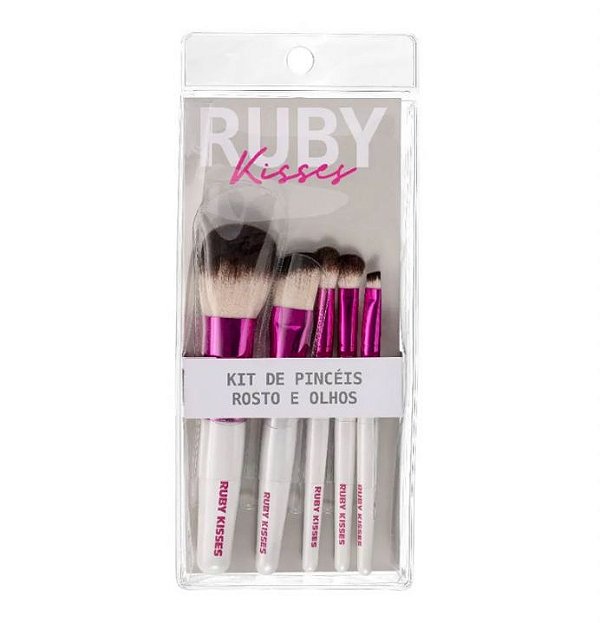 KIT DE PINCEIS ROSTO E OLHOS - RUBY KISSES