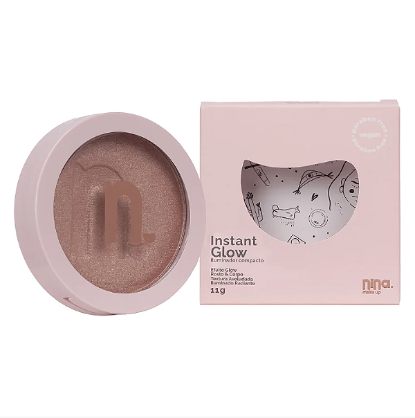 INSTANT GLOW CHAMPAGNE ILUMINADOR COMPACTO - NINA MAKEUP