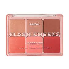 PALETA DE BLUSH E ILUMINADOR FLASH CHEEKS - RUBY ROSE