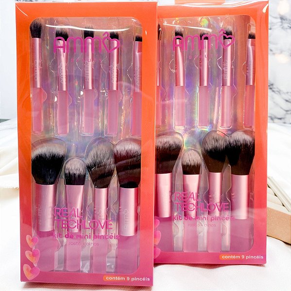 KIT DE PINCÉIS MINI - ROSTO E OLHOS AMMÔ BEAUTY