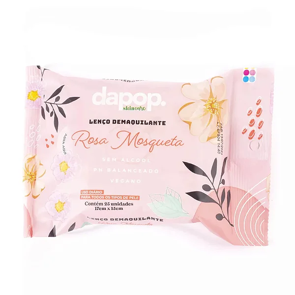 LENÇO DEMAQUILANTE DE ROSA MOSQUETA - DAPOP