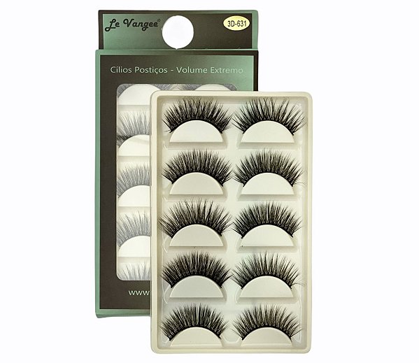 CÍLIOS POSTIÇOS VOLUME EXTREMO 3D-631 LE VANGEE ( 05 PARES)