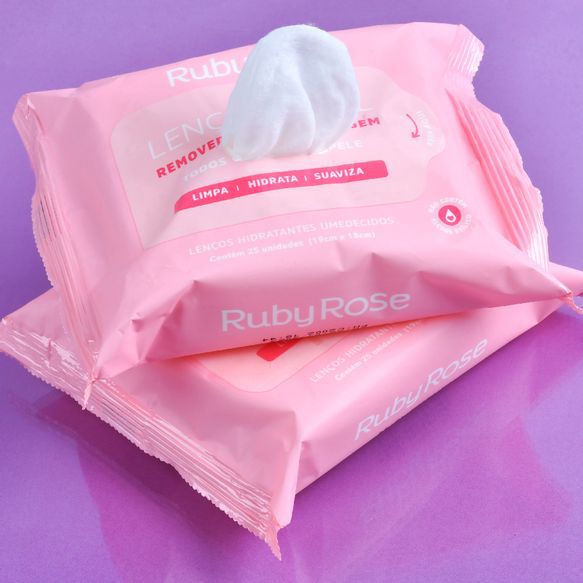 REMOVEDOR DE MAQUIAGEM LENÇO FACIAL RUBY ROSE