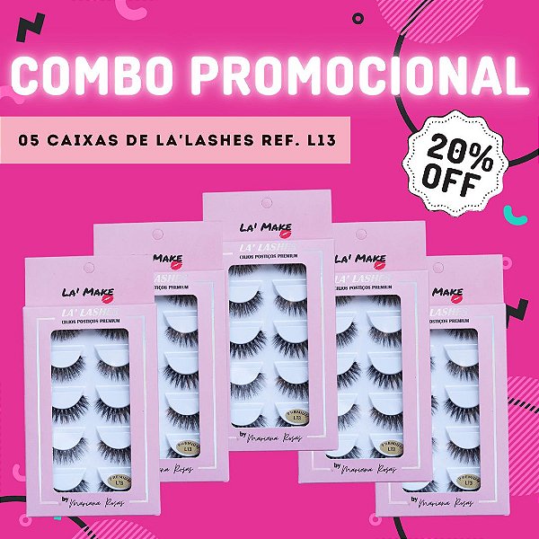 COMBO PROMOCIONAL CILIOS POSTIÇOS LA LASHES BY MARIANA ROSAS REF. L13