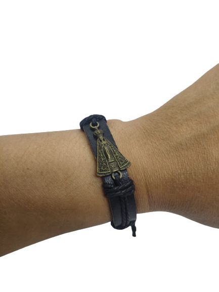 Pulseira De Couro Nossa Senhora Aparecida