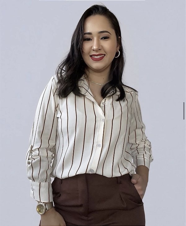 CAMISA FEMININA LISTRAS FINAS
