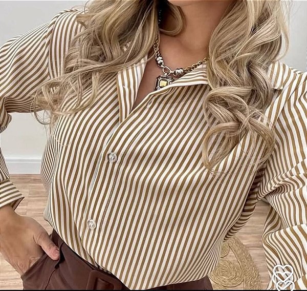 CAMISA FEMININA LISTRAS FINAS