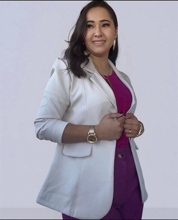 Blazer Alfaiataria Bolso Fake