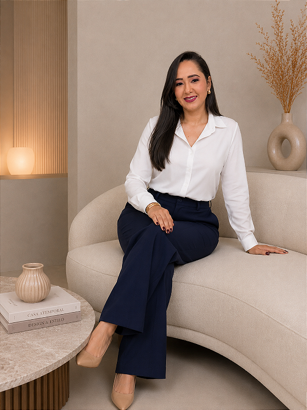 CAMISA FEMININA BLENDA BRANCA