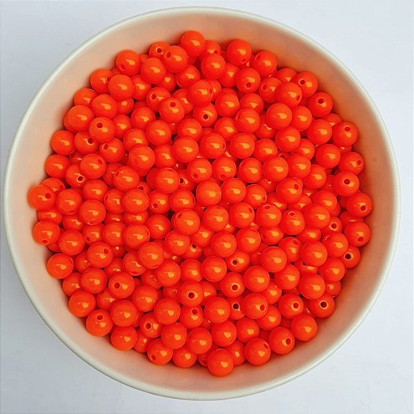 CONTA ENTREMEIO PLÁSTICO LARANJA NEON 10MM 20GR