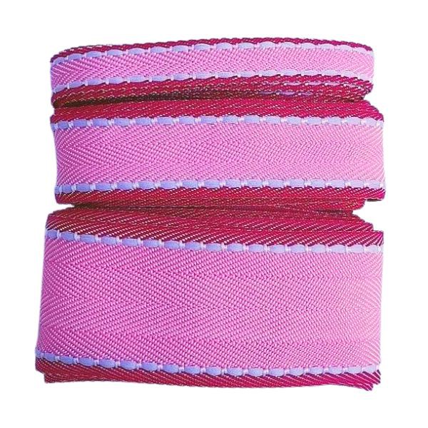 KIT FITAS SINIMBU PESPONTADA ROSA COM BORDA ROSA PINK(2 METROS DE CADA TAMANHO)-