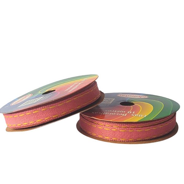 FITA SINIMBU PESPONTADA JEANS ROSA MALVA COR-17 (10MM) - 10 METROS