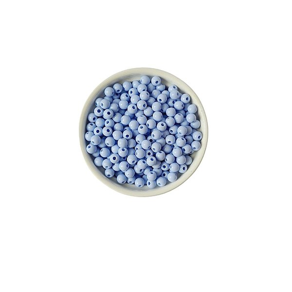 CONTA PLÁSTICA LEITOSA AZUL CLARINHO (6MM) - 20 GRAMAS
