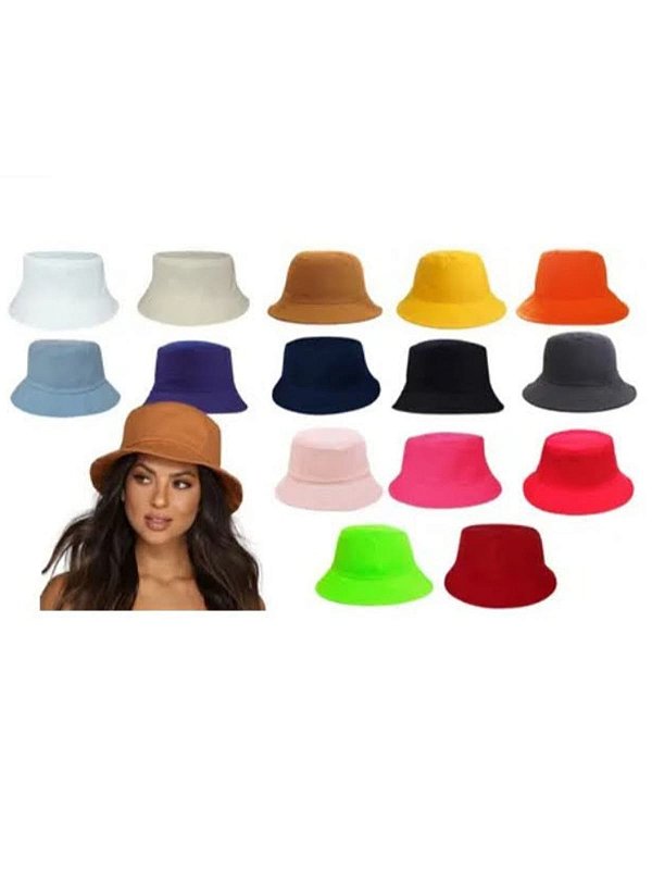 Chapéu bucket Feminino e Masculino Unissex Liso Moderno
