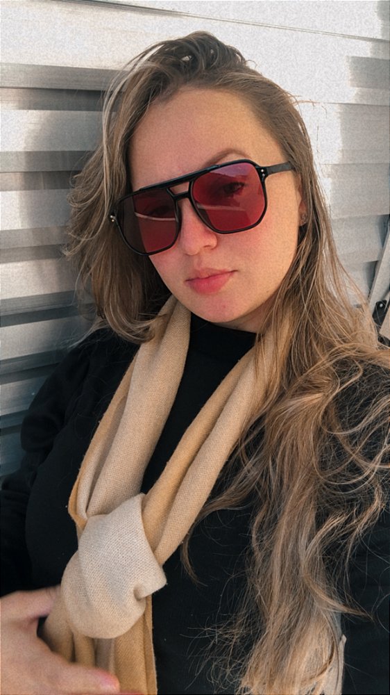 Óculos de sol Aviador 863 Preto e Vermelho