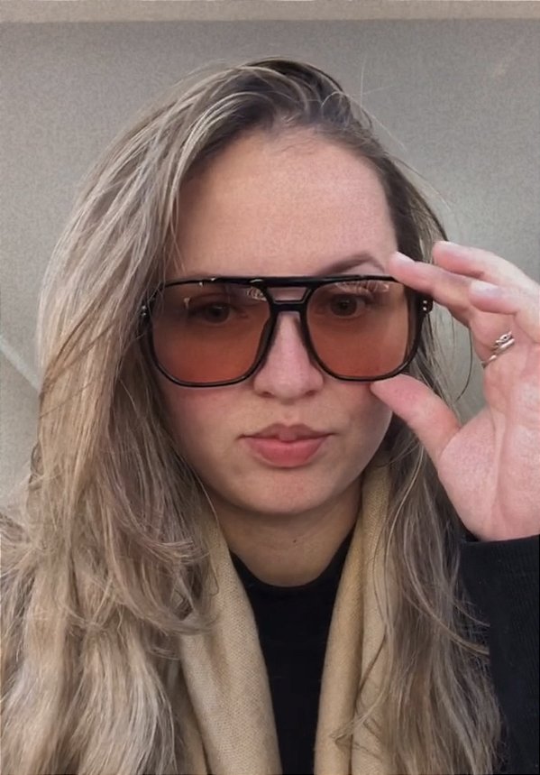 Óculos de sol Aviador 863 Preto e Marrom