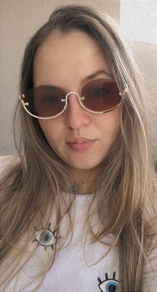 Óculos de sol Luna metal Dourado e lente marrom