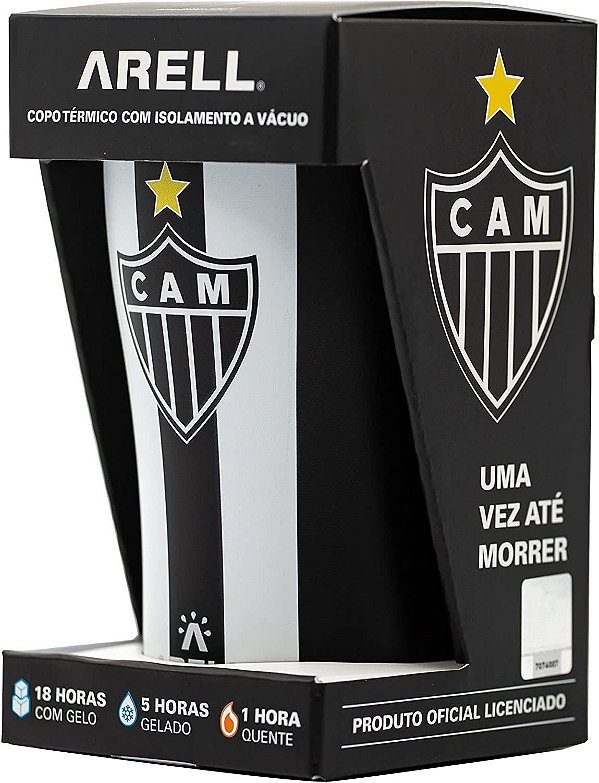 Copo Térmico Arell Inox Para Cerveja Bebidas Atletico Mg 500 Ml