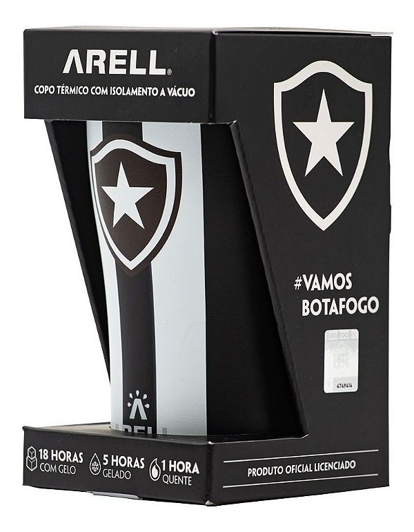 Copo Térmico Arell Inox Para Cerveja Bebidas Botafogo 500 Ml