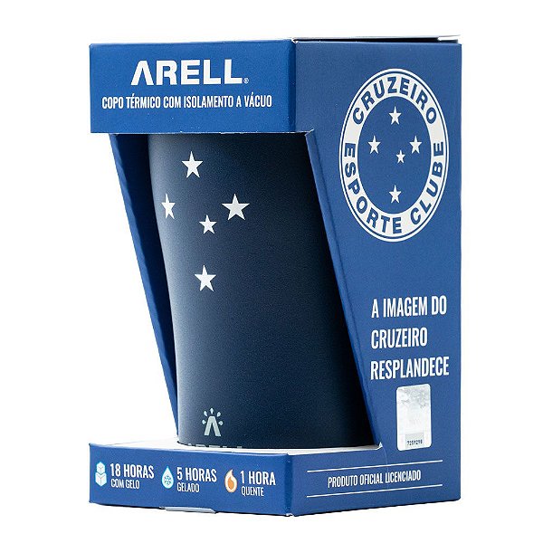 Copo Térmico Arell Inox Para Cerveja Bebidas Cruzeiro 500 Ml