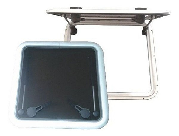 Gaiuta Vigia Escotilha Náutica Quadrada 17 Pol Fumê Lancha