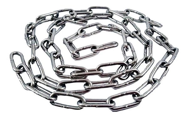 Corrente Aço Inox 3,2 mm elo Médio carga 200kg não enferruja